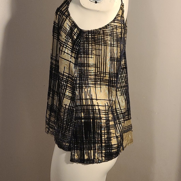 Topshop soft gold and black spaghetti strap top - Picture 4 of 9